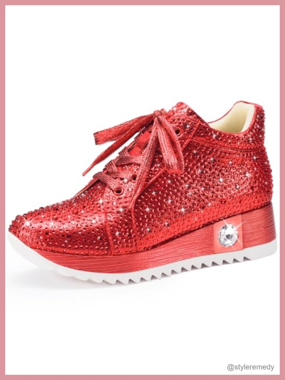 Glitter Sneakers Platform Wedge Rhinestone High Top Sequin Wedding
